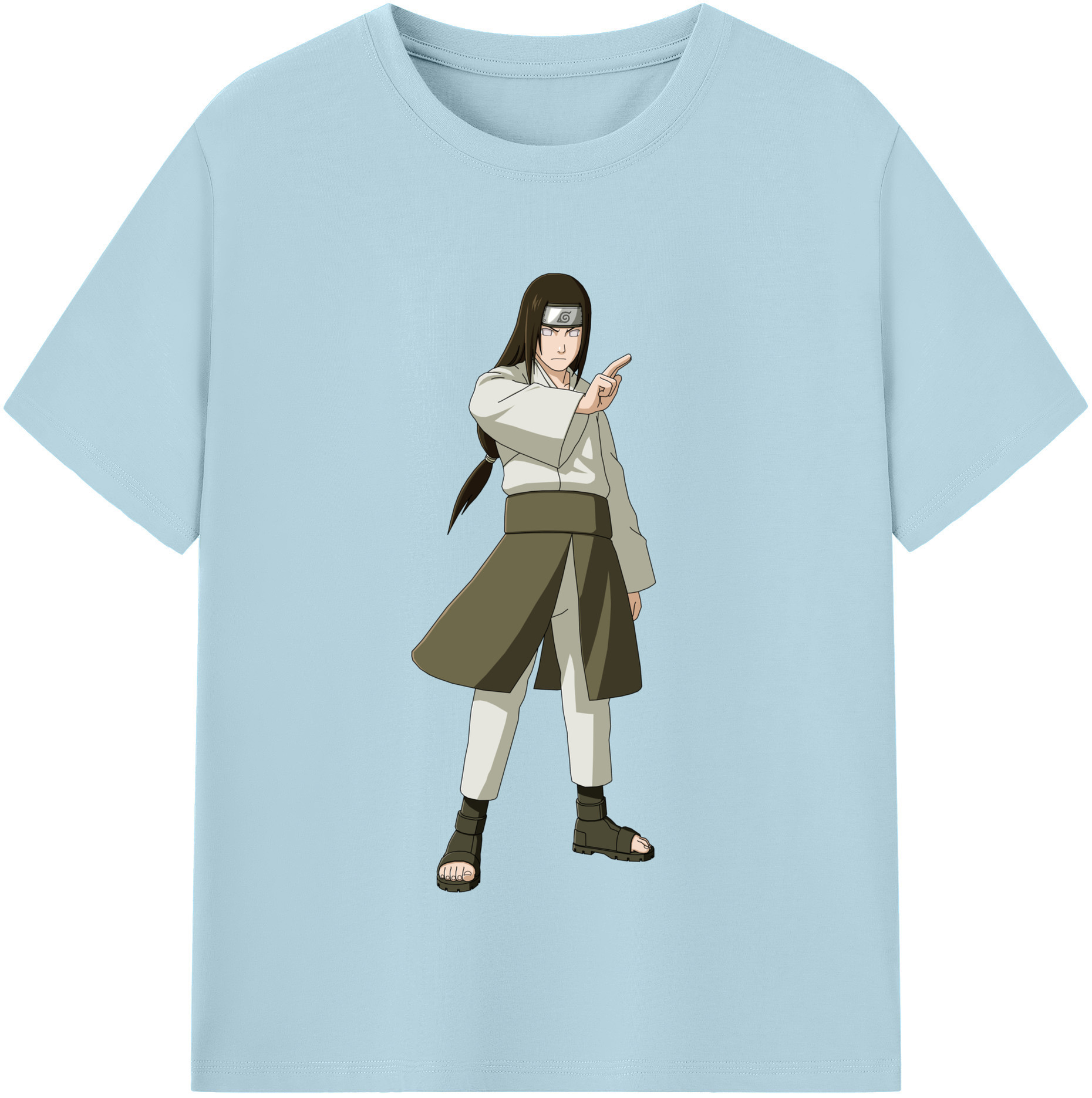 （画像用） NARUTO -ナルト- 日向ネジ Hyūga Neji 綿100％半袖Tシャツ（フロントプリント）
